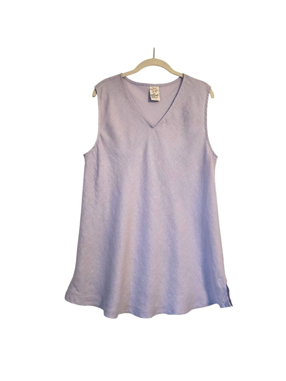 Match Point USA Linen Lavender Purple Sleeveless Tank Blouse Layering Top XL